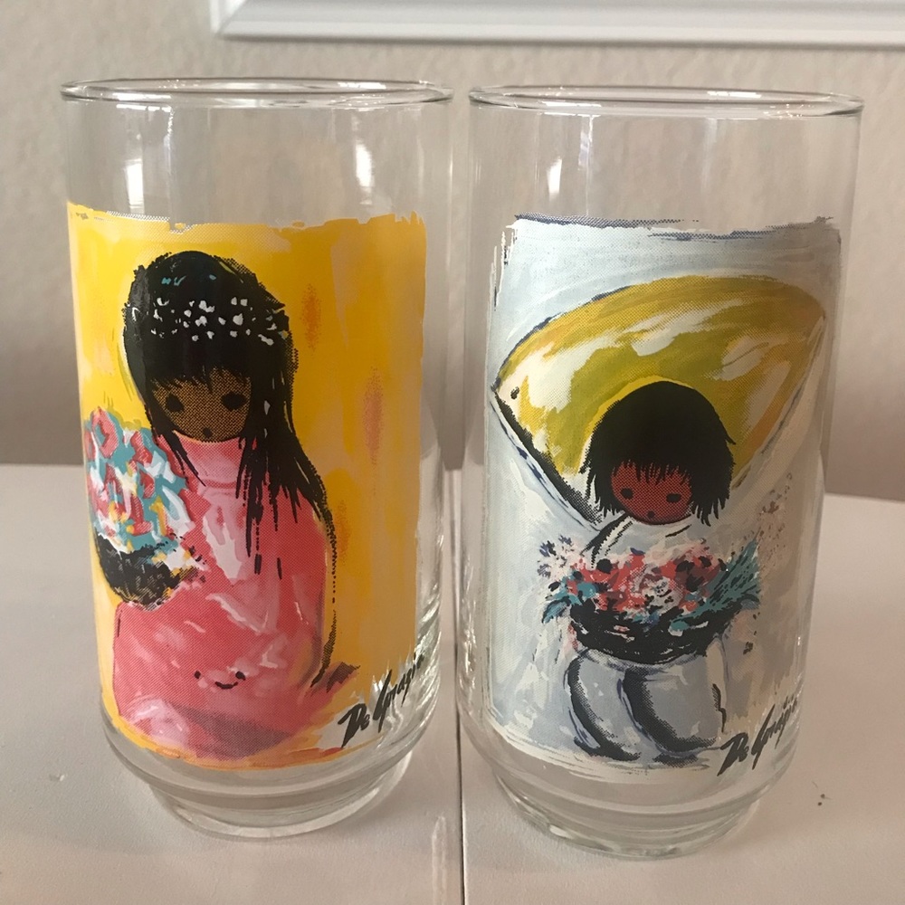 Set of 2 DeGrazia Native Children of the Southwest Tumbler/Glasses